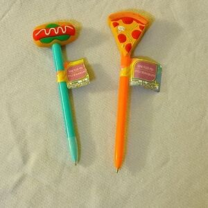 Junk food novelty pens hot dog and pizza Food-Themed Pens Set